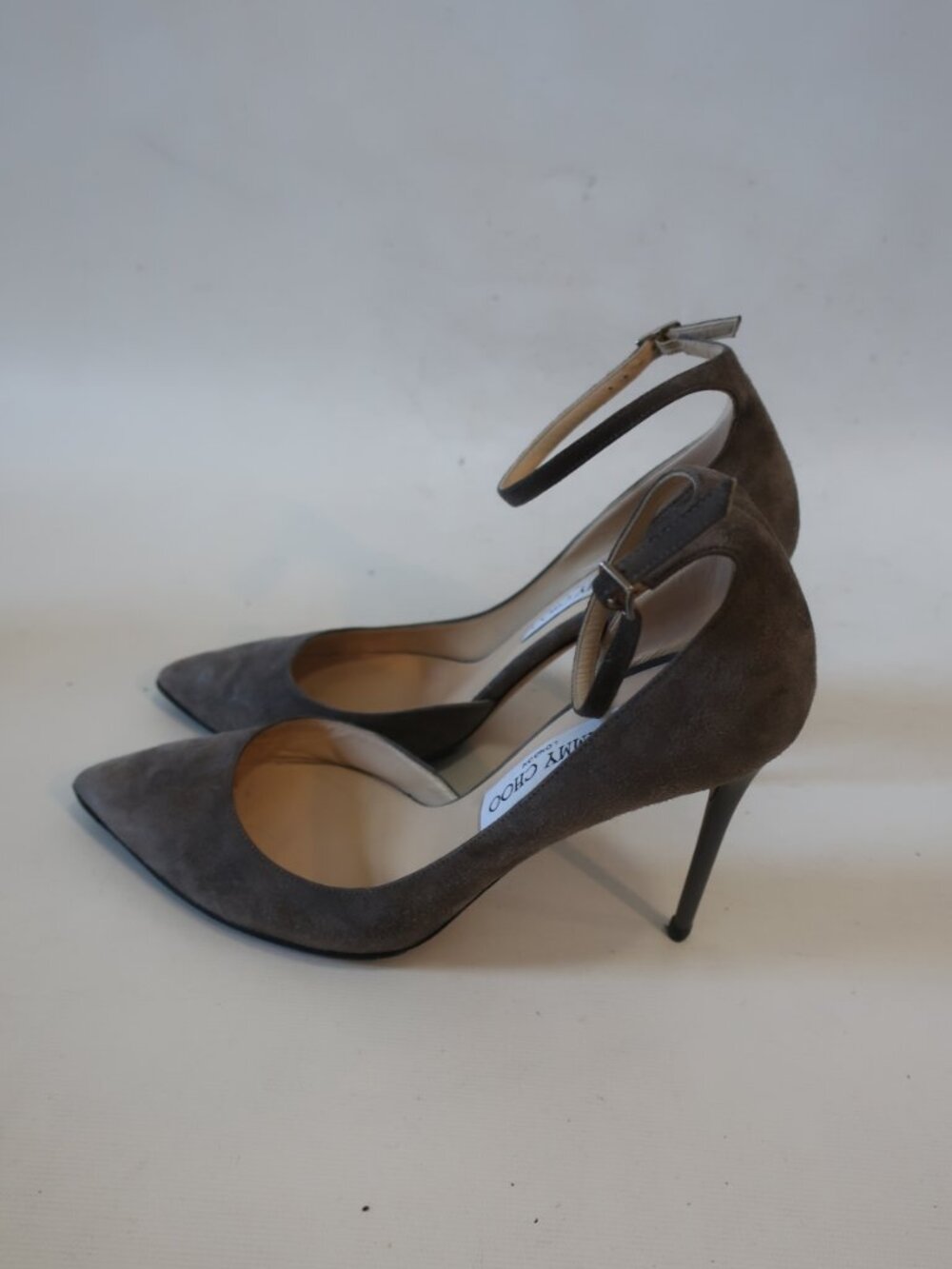 Women Jimmy Choo Gray Suede High Heel Pumps 38 1/2 EU/US 8.5 - Picture 5 of 9